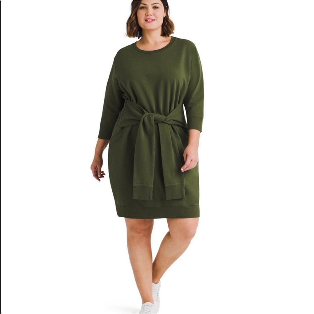 Universal Standard Green Misa Tie Waist Dress